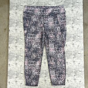 Jones New York Plus Size 3X Pink and Black Patterned Leggings